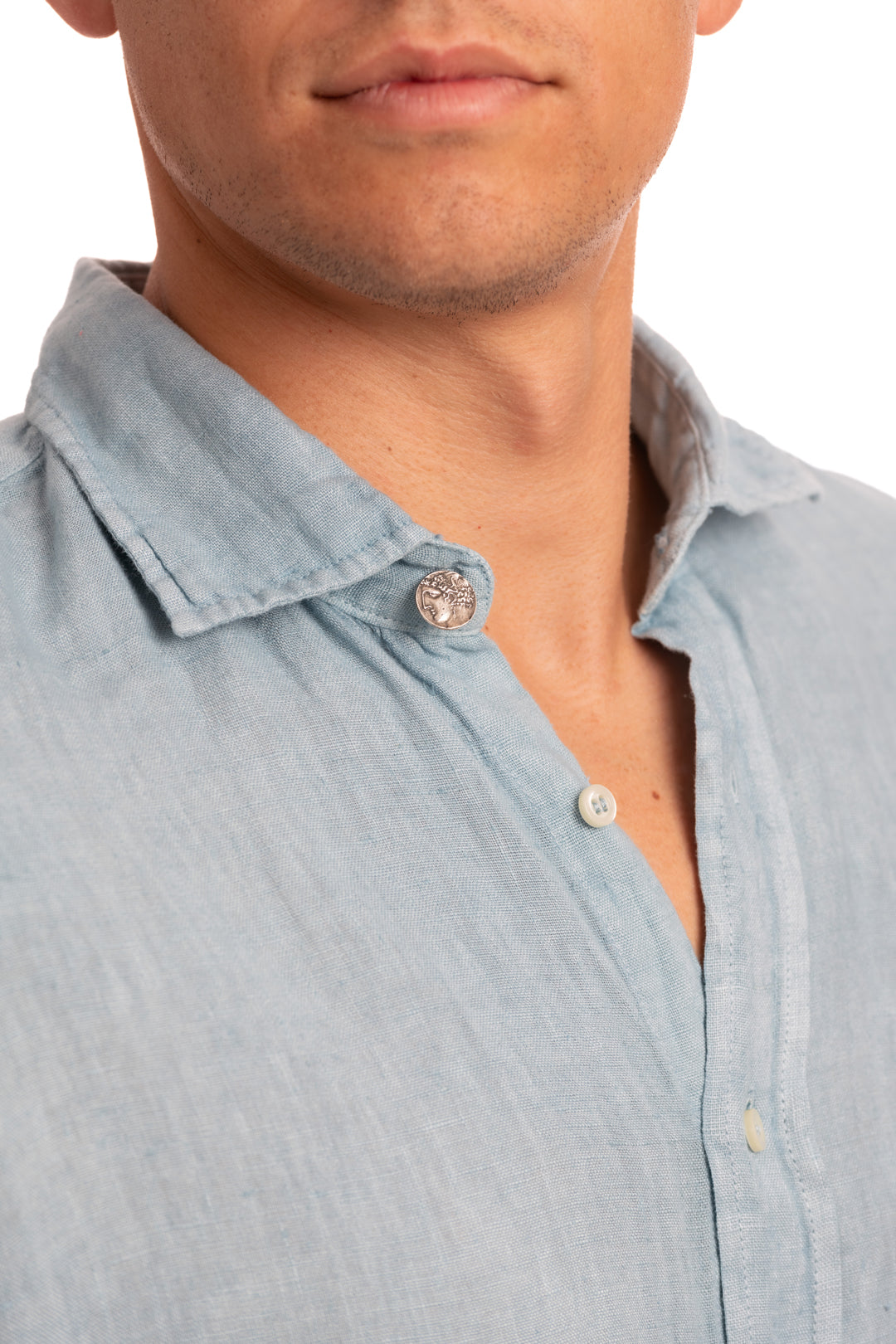 Sa Caleta Blue Linen Shirt