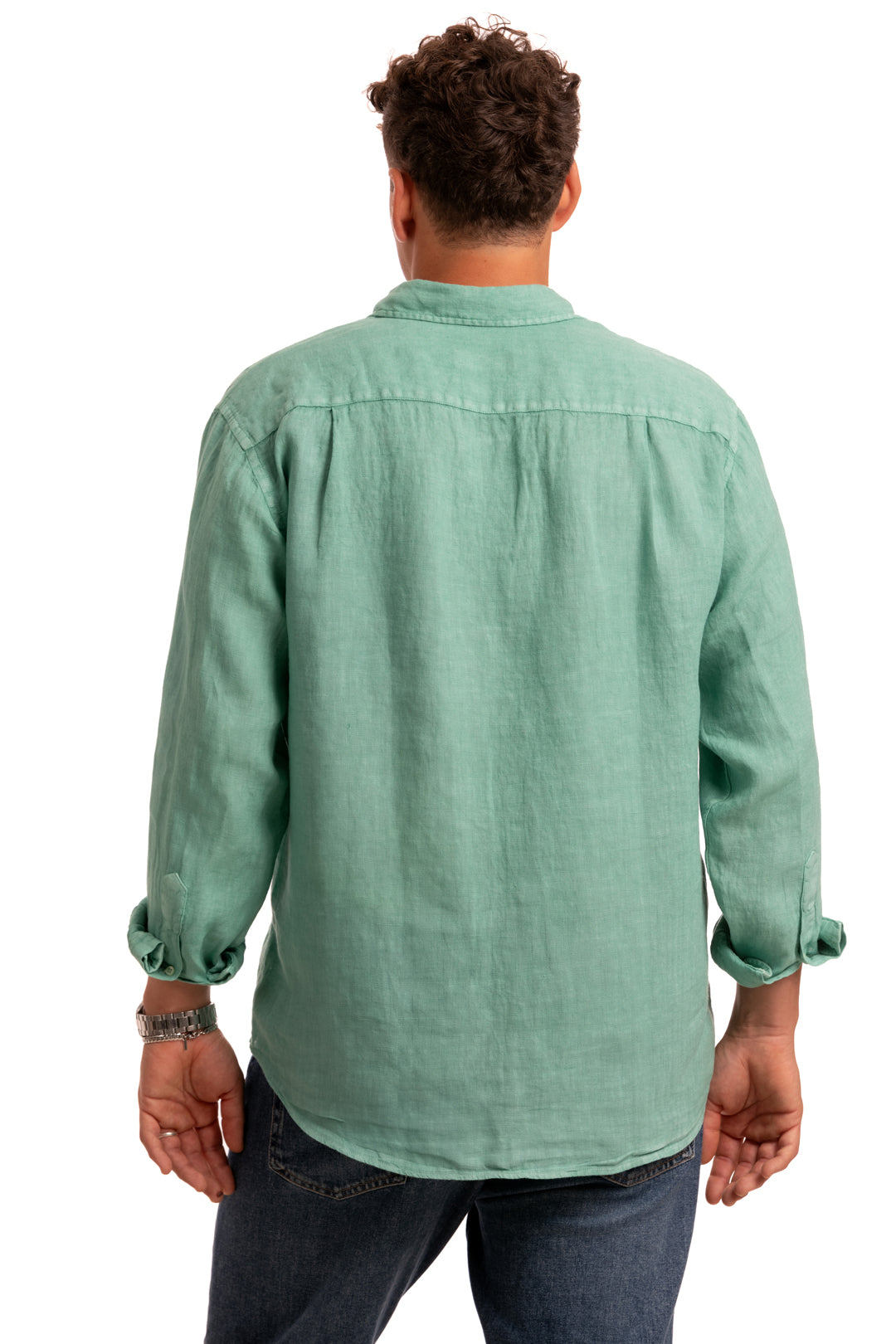Sa Caleta Turquoise Linen Shirt