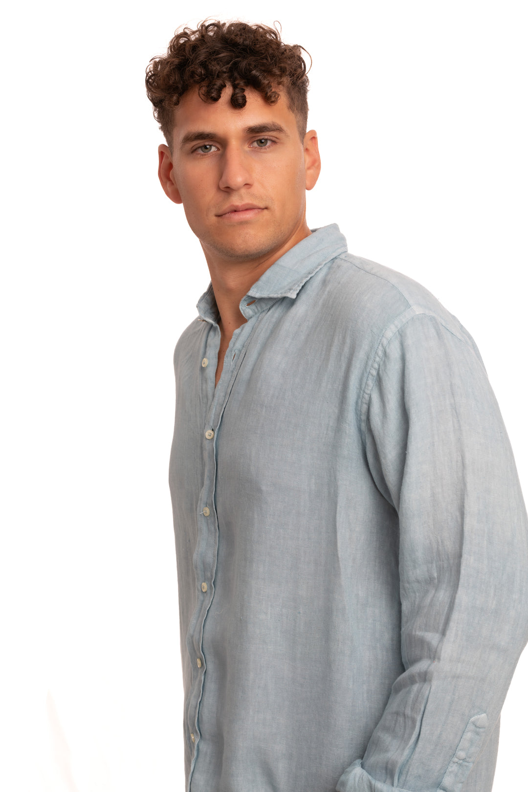 Sa Caleta Blue Linen Shirt