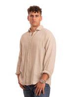 Camisa lino Sa Caleta Beige