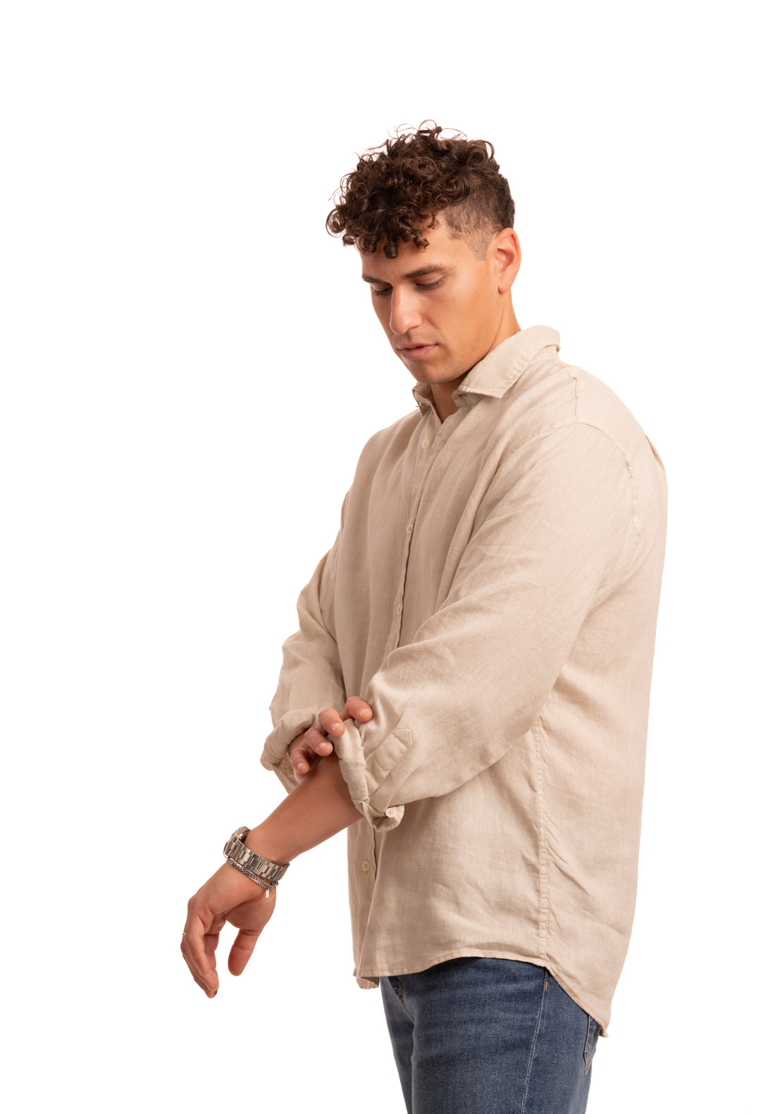 Sa Caleta Beige Linen Shirt