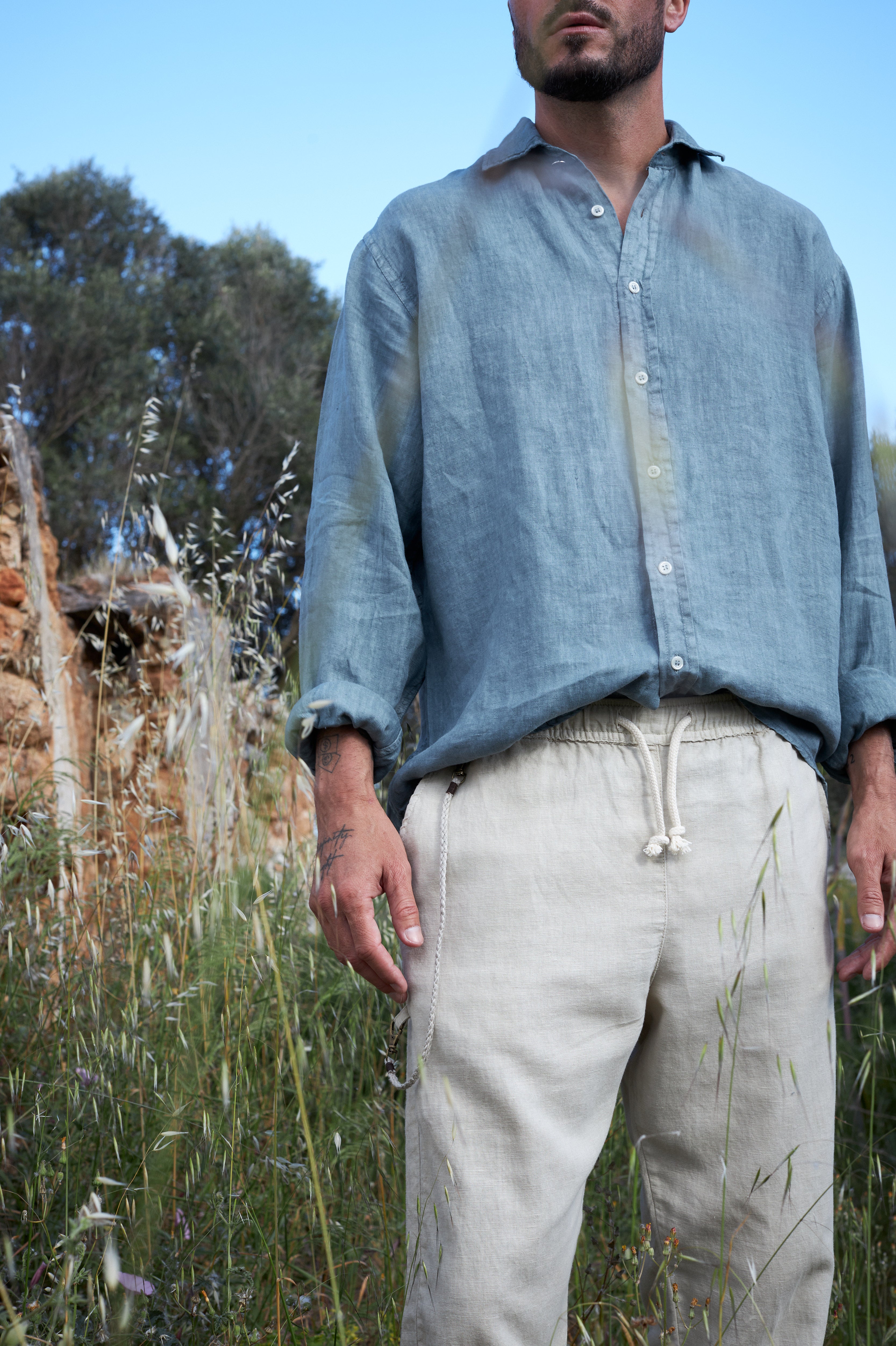 Sa Caleta Plomo linen shirt