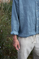 Camisa lino Sa Caleta Plomo