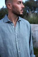 Camisa lino Sa Caleta Plomo
