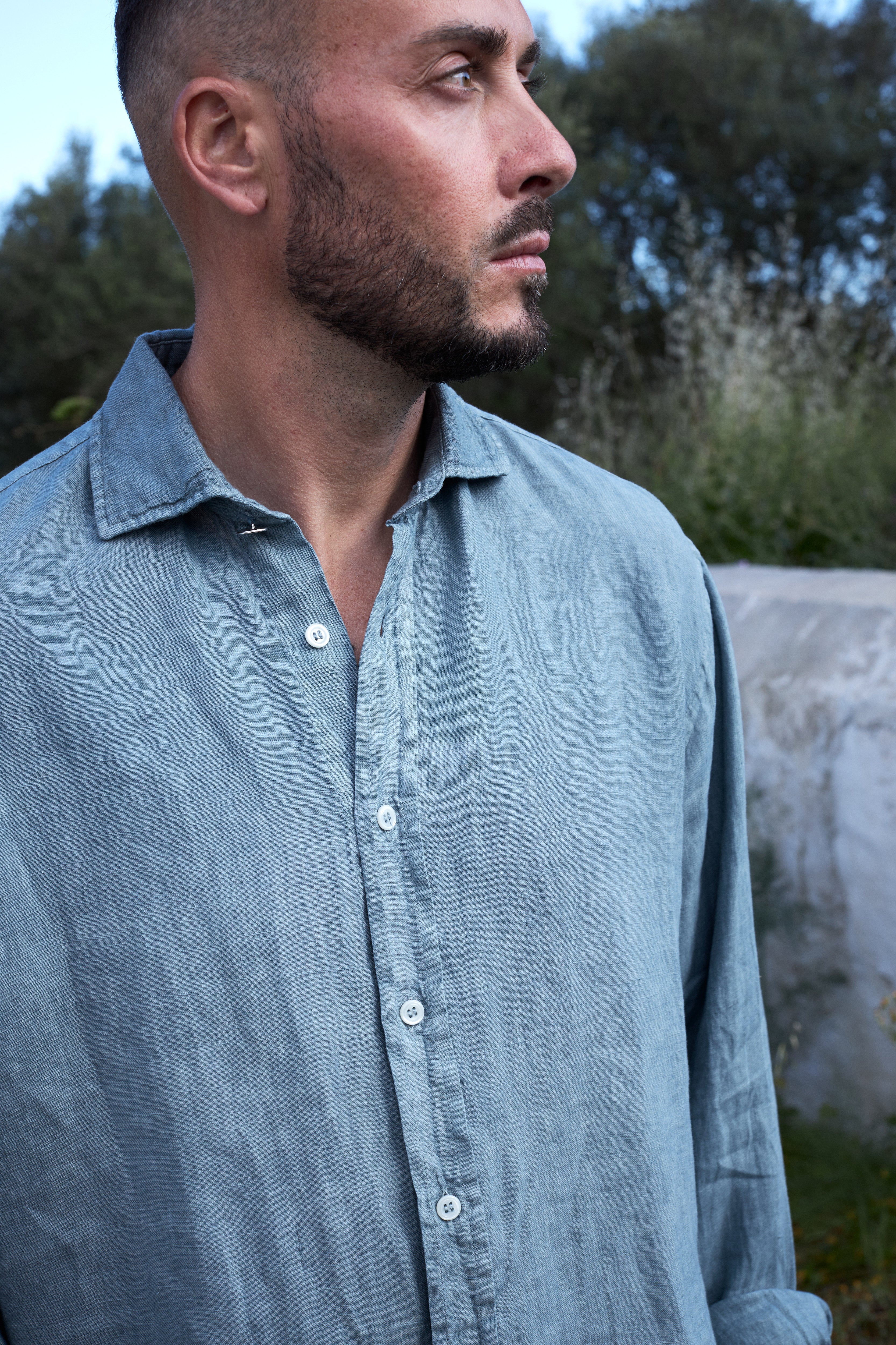 Sa Caleta Plomo linen shirt